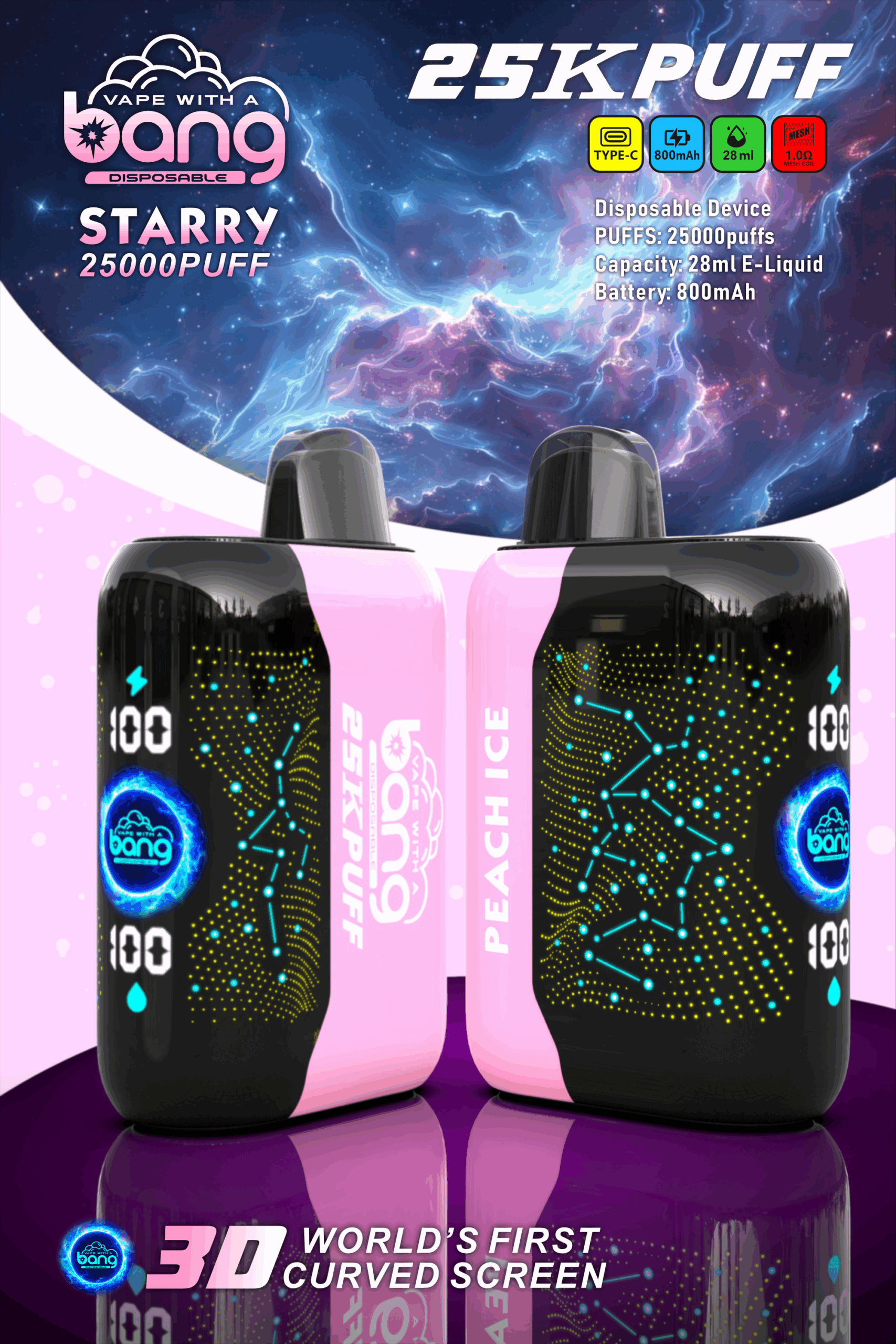 Bang Pulse X Starry 25K 25000puff Vape Disposable new
