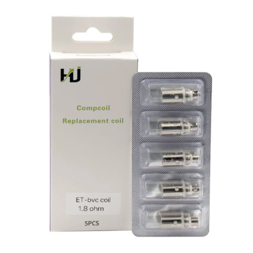 BVC Coil Replacement Coils, 1.8 Ohm - Enhanced Flavor, Smooth Vapor (Pack of 5) Compatible with K1, K2, CE5, ET and Viva Nova, Long Lasting, No Nicotine