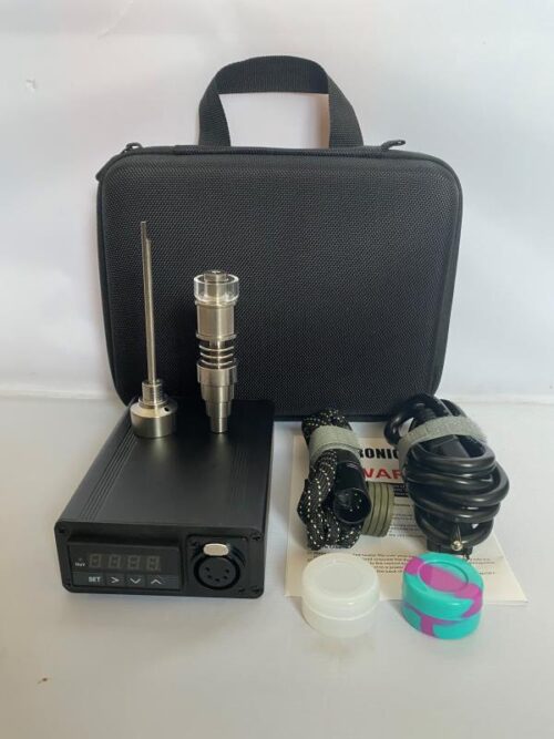 Digital Temperature Controller Kit with Hybrid Quartz Accessories, Portable 110V Digital Temperature Controller, 10mm/14mm/18mm Joint, Black