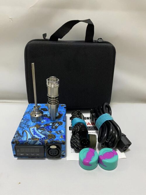 Digital Temperature Controller Kit with Hybrid Quartz Accessories, Portable 110V Digital Temperature Controller, 10mm/14mm/18mm Joint, Black
