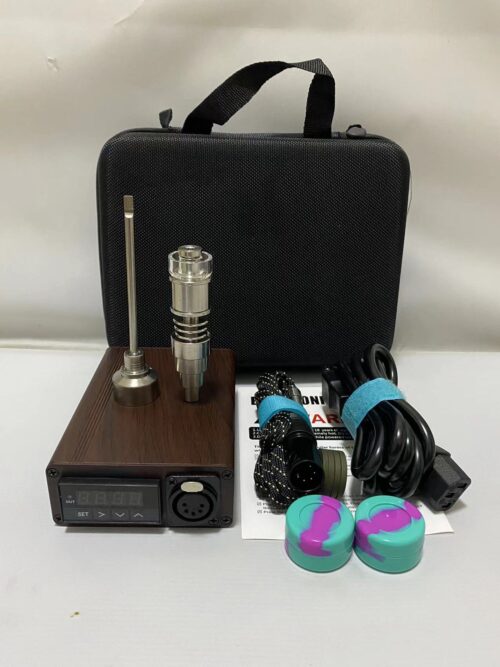 Digital Temperature Controller Kit with Hybrid Quartz Accessories, Portable 110V Digital Temperature Controller, 10mm/14mm/18mm Joint, Black